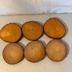 Natural Wood Slice Coasters Set